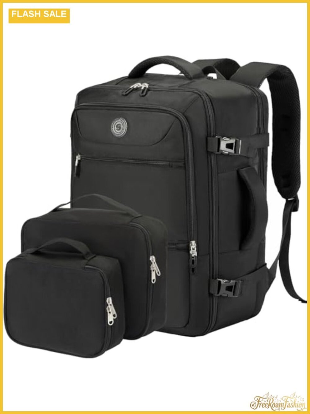 Travel Backpack for Women Men with Cosmetic Bag Set Polyester Carry On Laptop